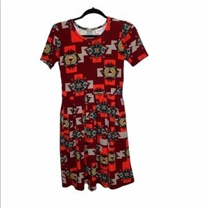 New Lularoe Womens Amelia Dress Small Aztec Print